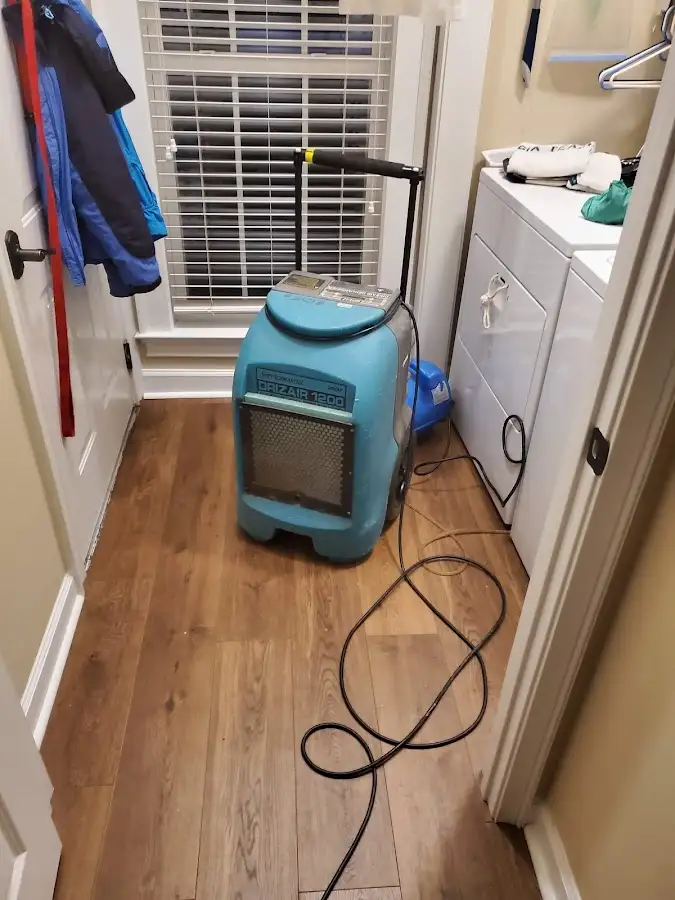 Commercial dehumidifier deployed for Flood Damage Cleanup in Westwood Lakes